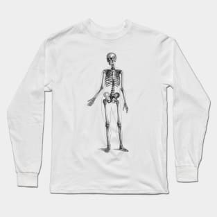 Full Body Skeleton - Vintage Anatomy Long Sleeve T-Shirt